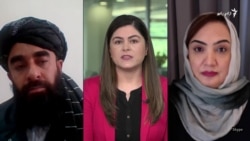 د افغانستان پر حالاتو د شکریې بارکزۍ او ذبيح الله مجاهد بحث