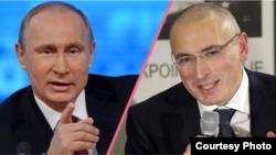 Орусия президенти Владимир Путин жана ЮКОС компаниясынын мурдагы башчысы Михал Ходорковсий. 