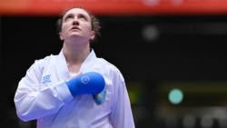 Каратэші Софья Берульцева Азия ойындарының чемпионы атанған сәт. Жапония. 20 қыркүйек 2026 жыл.