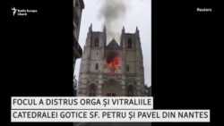 Incendiu la catedrala gotică din Nantes.