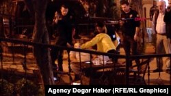 Prvi koji su prišli Aierkenu Saimaitiju nakon što je 10. novembra 2019. ustrijeljen ispred hotela u Istanbulu. (Foto: Agencija Dogar Haber)