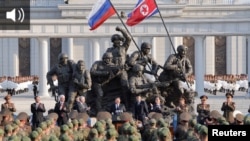 Открытие монумента участникам "Зарубежной военной операции". Пхеньян 