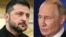 Комбіноване фото: президент України Володимир Зеленський (л) і лідер РФ Володимир Путін