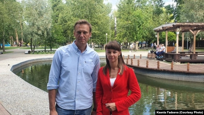 Ксения Фадеева с Алексеем Навальным (архивное фото)