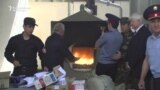 Tajikistan Police Incinerate Cache Of Illicit Drugs