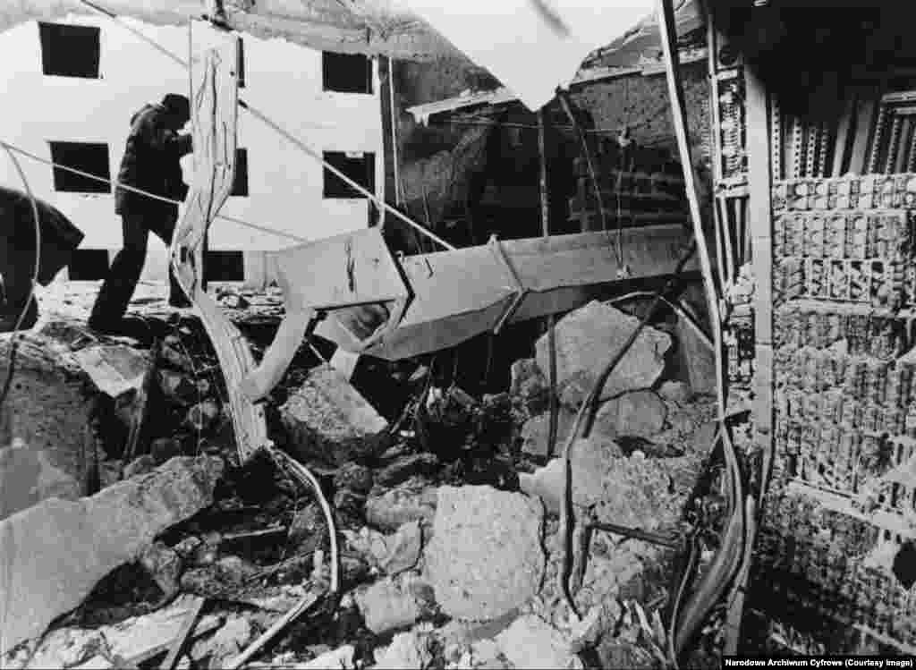 The aftermath of the 1981 blast at RFE/RL’s Munich headquarters.Patrick Moore was a senior analyst at RFE/RL and arrived at the scene of the blast soon after it took place. “The smell of destruction was everywhere,” he recalled in an email. He says many RFE/RL staff had suspected such an attack on the then loosely guarded building was likely. “This was the Cold War, and we were on the front line,” he says.