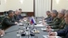 Russia - Defense Minister Sergey Shoygu (R) meets with his Azerbaijani counterpart Zakir Hasanov in Moscow, 15June2016.