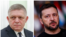 Kombinovana fotografija slovačkog premijera Roberta Fica i ukrajinskog predsednika Volodimira Zelenskog.
