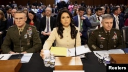 Тулси Габбард на слушаниях в Сенате, 18 марта 2026 года