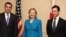 მარცხნიდან: ირაკლი ალასანია, ჰილარი კლინტონი და გიორგი თარგამაძე