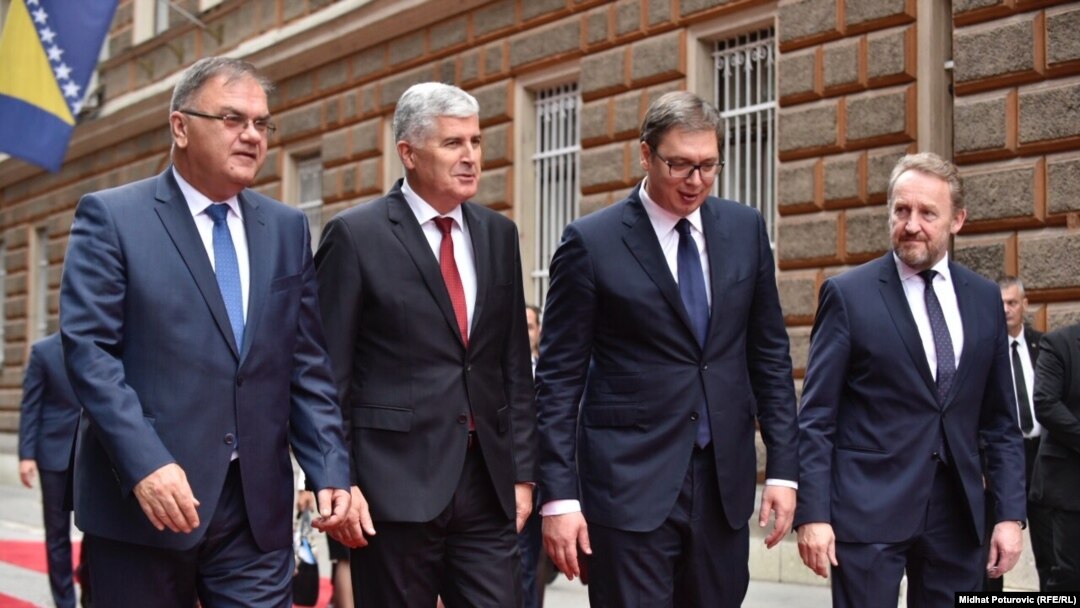 Mladen Ivanić, Dragan Čović, Bakir Izetbegović i Aleksandar Vučić, septembra 2017 u Sarajevu -arhivska fotografija