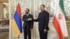 Iran - Foreign Ministers Ararat Mirzoyan (right) of Armenia and Hossein Amir-Abdollahian of Iran meet in Tehran, October 4, 2021