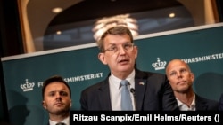 Ministar odbrane Danske Troels Lund Poulsen na pres-konferenciji, Kopenhagen, 12. septembra 2025.