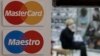 Russia -- A sign with a logo of MasterCard is seen on the opol, January 13, 2015