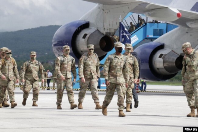 Američke trupe stigle su na vojne vježbe u BiH 15. maja 2020, aerodrom Sarajevo