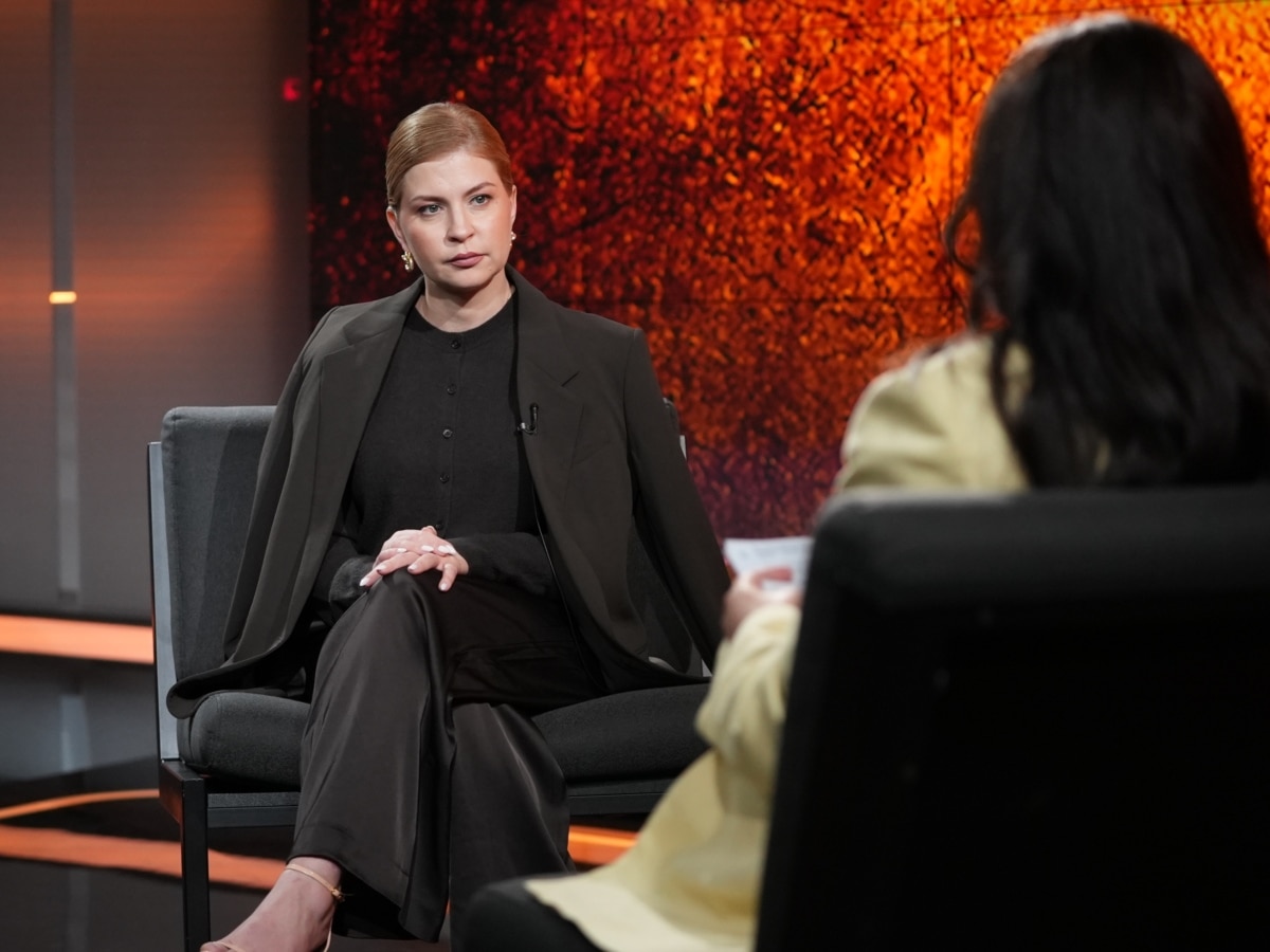 Olha Stefanishyna during an interview with Radio Svoboda