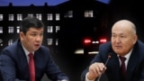 "Азаттыктын" коллажы. Бишкектин мэри Айбек Жунушалиев жана Оштун мэри Жеңишбек Токторбаев 