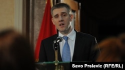 Premijer Igor Lukšić na konferenciji za novinare, juli 2011