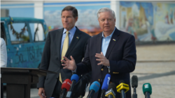 Сенаторы США Линдси Грэм и Ричард Блюменталь в Киеве, май 2025 года