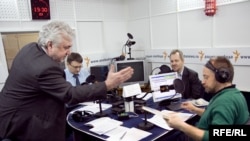 Валерий Зубов, Евгений Федоров, Владислав Иноземцев и Михаил Соколов в студии Радио Свобода
