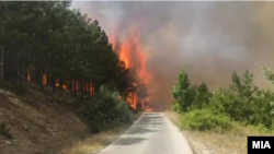 Пожар во Кокино, кај Старо Нагоричане, кумановско. 