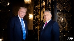 Donald Trump és Orbán Viktor a floridai Mar-a-Lagóban, Palm Beachen 2024. július11-én