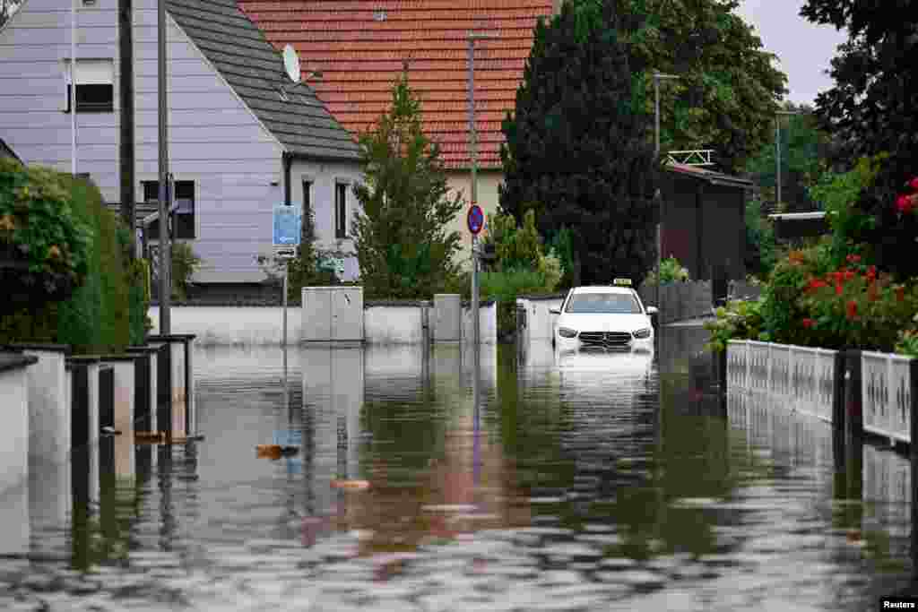 Străzi inundate la Reichertshofen, lângă&nbsp;Ingolstadt.&nbsp;