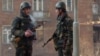 Armenia -- Soldiers patrol streets of Yerevan on March 2, 2008.