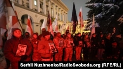 Марш у гонар беларусаў, якія загінулі за Украіну, 26 студзеня 2026 г., Кіеў, Майдан Незалежнасьці. Ілюстрацыйнае фота 