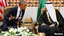 U.S. President Barack Obama met Saudi Arabia's King Salman in Riyadh on January 27