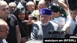 Catholicos of All Armenians, other clergy, and their supporters at the Mother See of Holy Etchmiadzin on June 27, 2025