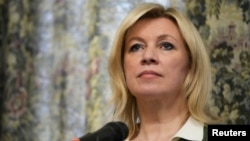 Russia's Foreign Ministry Spokeswoman Maria Zakharova attends a joint news conference of the Russian and Egyptian foreign ministers in Moscow, April 3, 2026. 
