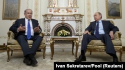عکس آرشیوی از دیدار پوتین و نتانیاهو در روسیه، ۲۰۱۵
