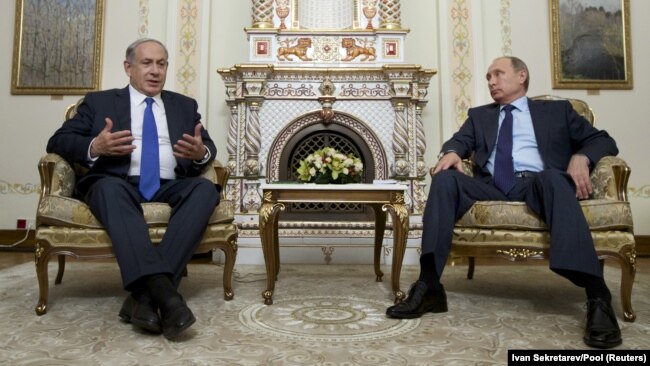 İsrailin baş naziri Benyamin Netanyahu və Rusiya prezidenti Vladimir Putin