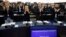 Члени Європейського парламенту аплодують після оголошення Олега Сенцова переможцем премії Сахарова. Страсбург, 25 жовтня 2018 року