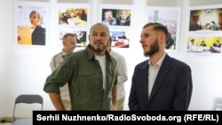 Захід з нагоди 70-річчя Української служби Радіо Свобода. Дмитро Лазуткін, речник Міноборони України та Дмитро Козацький. Київ, 9 вересня 2024 року