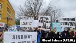 Protest zdravstvenih radnika u Mostaru, 5. januar, 2021. 