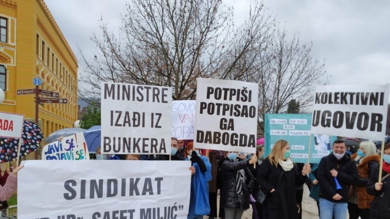 Protestna šetnja zdravstvenih radnika u Mostaru