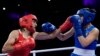 Algerianca Imane Khelif (în echipament roșu), în meciul cu italianca Angela Carini, în meciul din preliminarii la categoria 66kg, la Jocurile Olimpice de la Paris 2024, pe 1 august 2024.