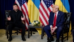 Владимир Зеленский и Дональд Трамп отвечают на вопросы журналистов в Нью-Йорке перед двусторонней встречей