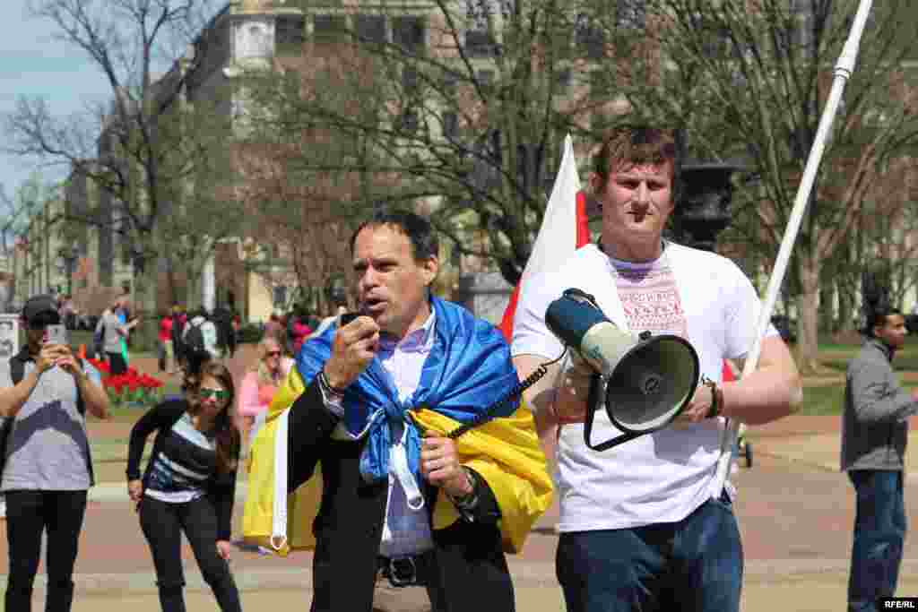 USA - the protest supporting Belarus opposition in Washington DC near the White House