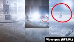 Ukrajinka nastavila čišćenje snijega, uprkos ruskom napadu dronom