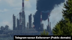 Атака на НПЗ в Уфе. Фото: Telegram-канал Exilenova+