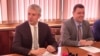 Кметът на Варна Благомир Коцев (вляво) и освободеният от поста си зам.-кмет Христо Рафаилов. Снимката е от април 2025 г.