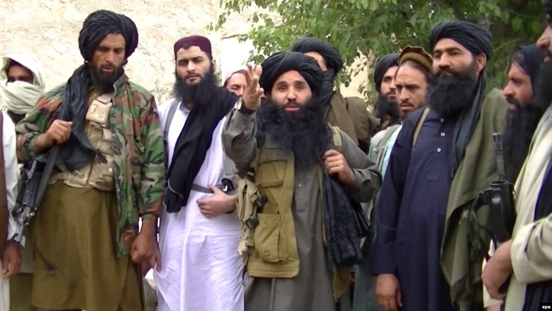 Former TTP leader Maulana Fazlullah (center) was killed by in a U.S. drone strike along the Pakistan-Afghanistan border: