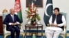 Afghan President Ashraf Ghani (left) met with Pakistani Prime Minister Imran Khan in Islamabad in June 2019.