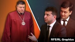 Колаж: голова КСУ України Тупицький, президент Зеленський і голова Верховної Ради Разумков
