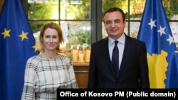 Shefja e politikës së jashtme të Bashkimit Evropian, Kaja Kallas, dhe kryeministri i Kosovës, Albin Kurti.