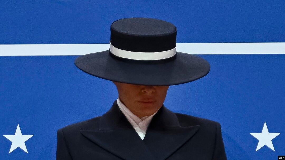 Melania Trump, la depunerea jurământului lui Donald Trump la Casa Albă.