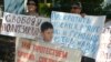 Kyrgyz Uyghurs Protest At Chinese Embassy